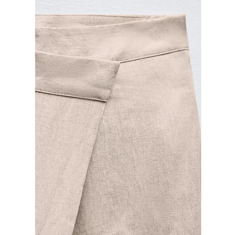 Zara LINEN BLEND PAREO PANTS - Picture 5 of 12